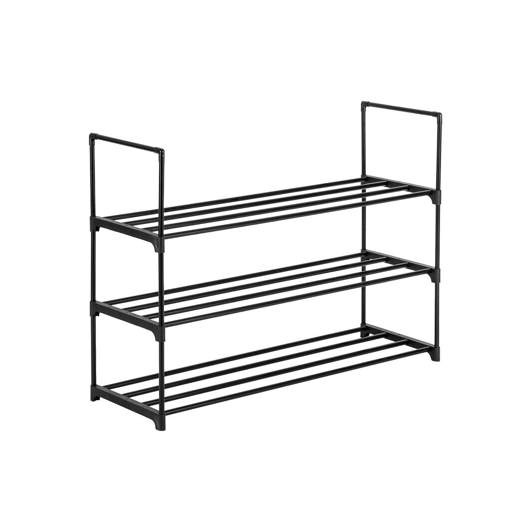 3 Tiers Shoe Rack Shoe Tower Shelf Storage Organizer For Bedroom, Entryway, Hallway, and Closet Black Color