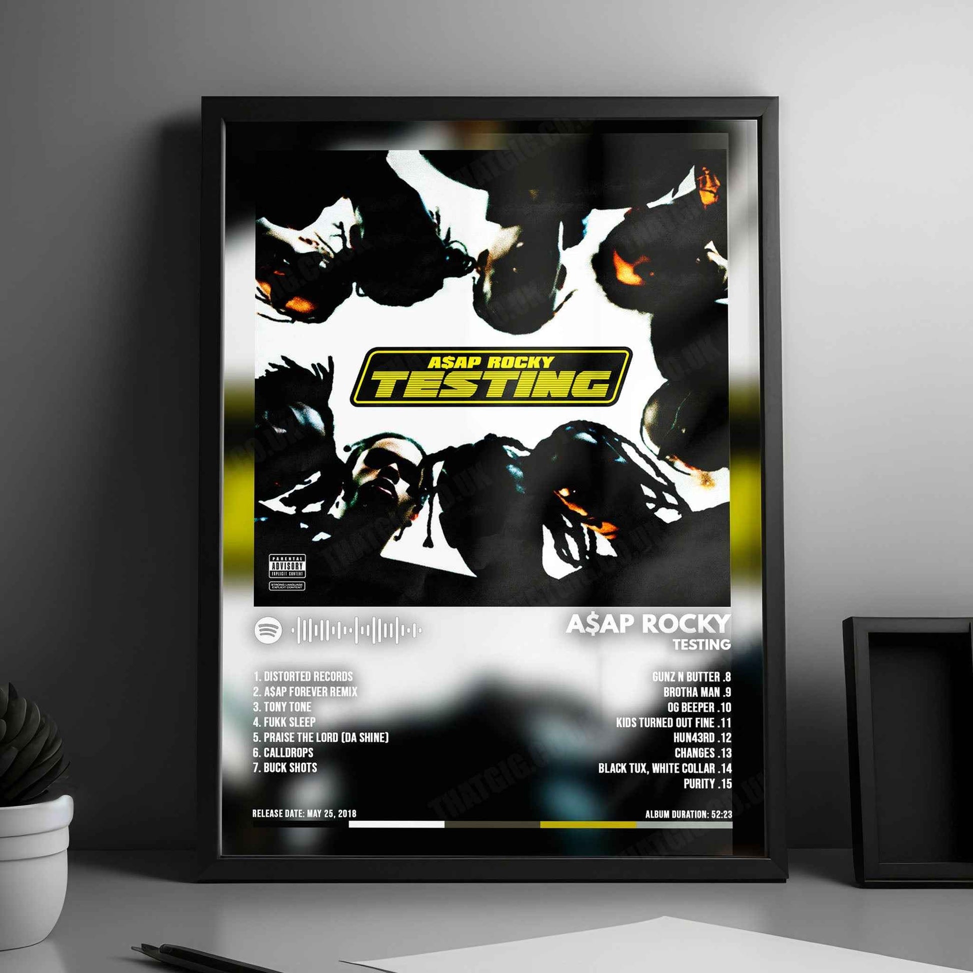 A$AP Rocky "TESTING" Album Cover Poster - with Complete Tracklist