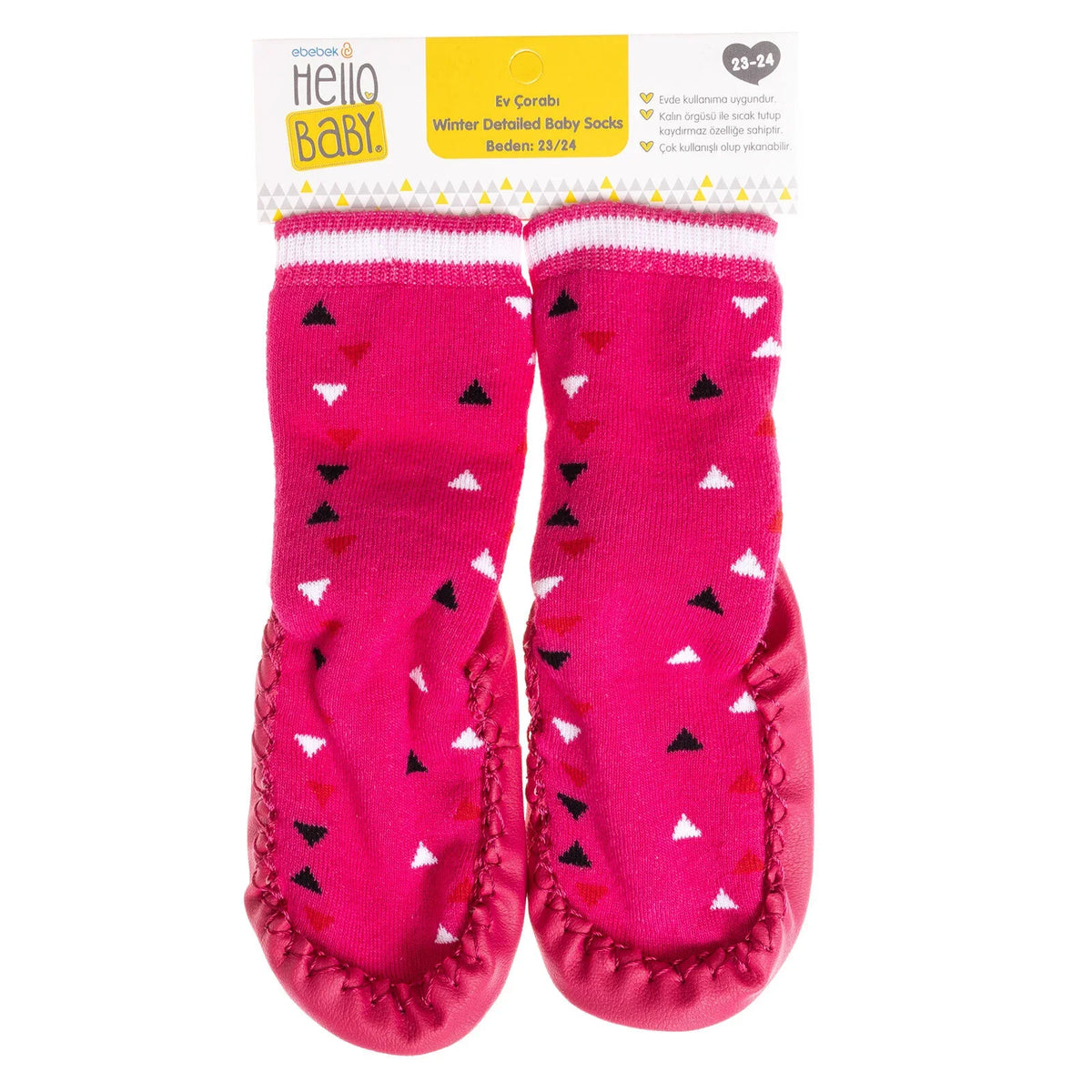 Minissa Triangle Print Slipper Baby Socks