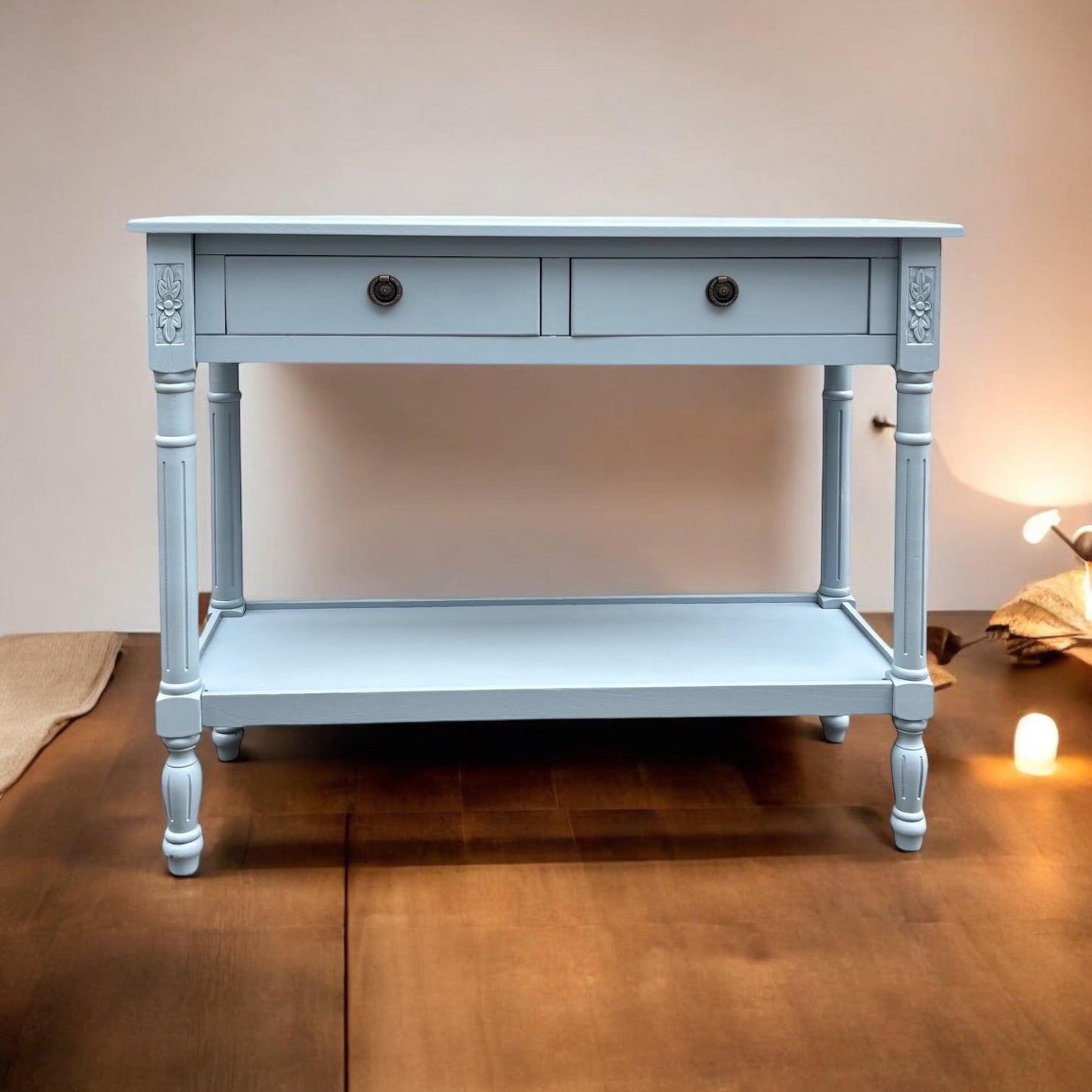 90CM 2 DRAWER SIDE TABLE