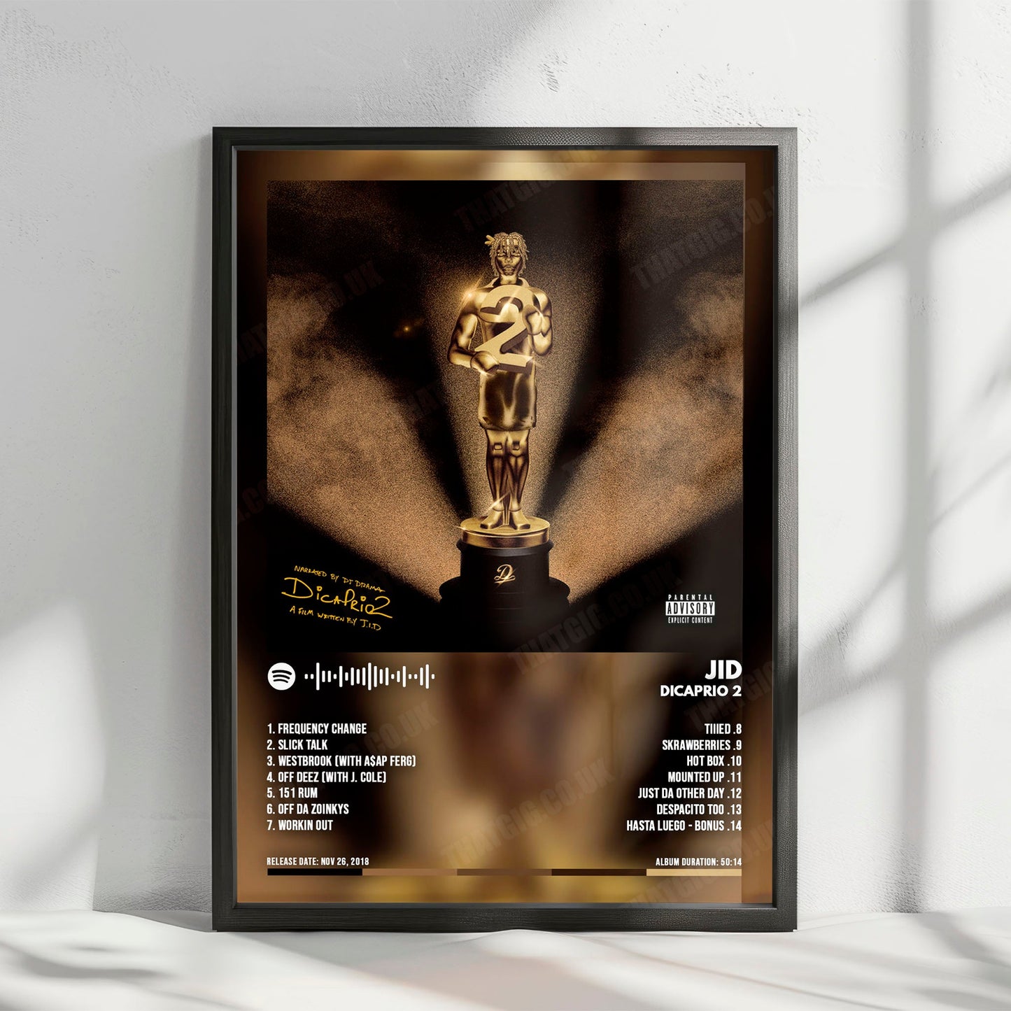 JID "DiCaprio 2" Album Cover Poster - with Complete Tracklist