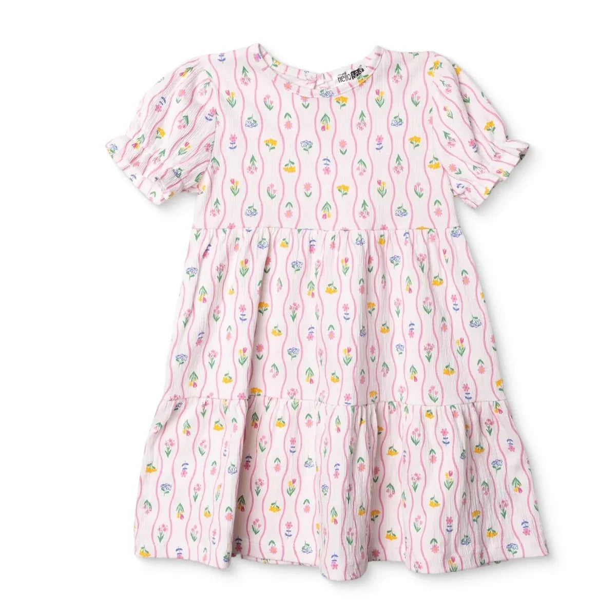 HelloBaby Floral Print Short Sleeve Jersey Baby Dress (6-9 Months to 4-5 Years)