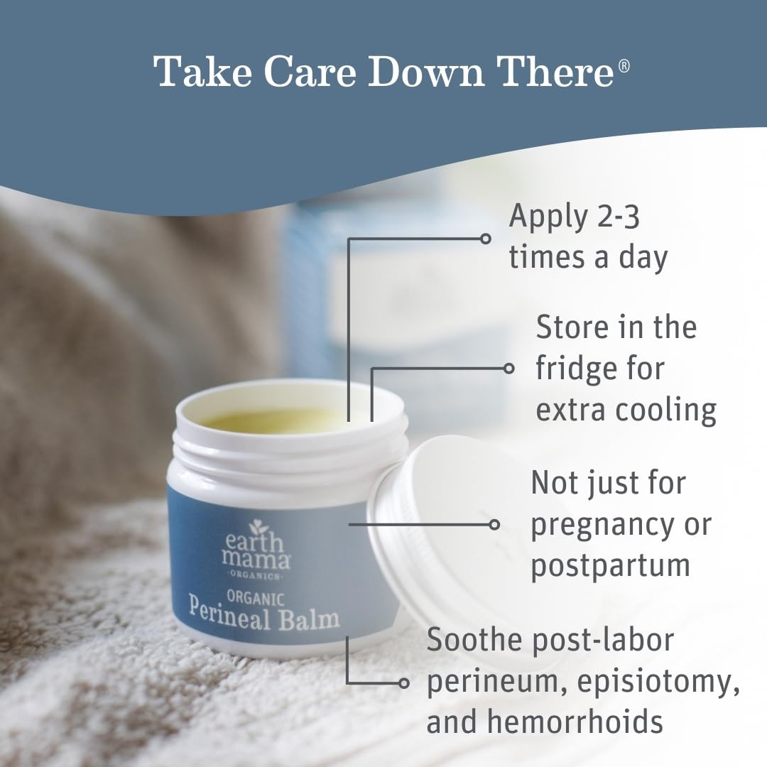 Earth Mama Organic Perineal Balm – Cooling Herbal Salve for Pregnancy & Postpartum | 2 fl oz