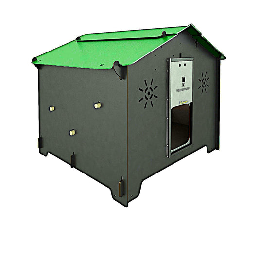 Easicoop Chalet L - HPL Chicken coop up to 10 large Birds (Black)