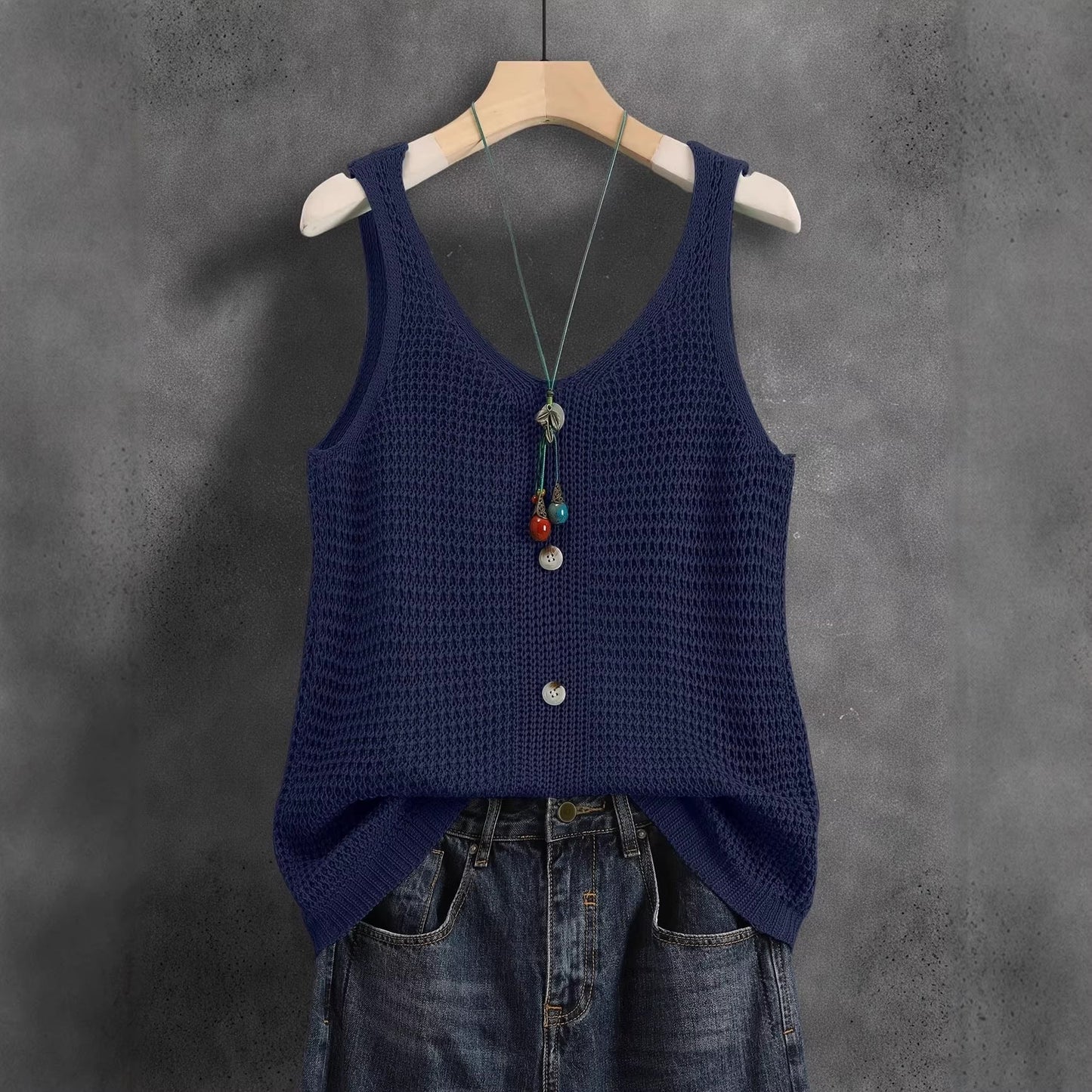 V-neck Womens Elegant Sleeveless Vest