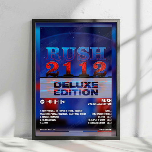 Rush "2112" Album Cover Poster - with Complete Tracklist
