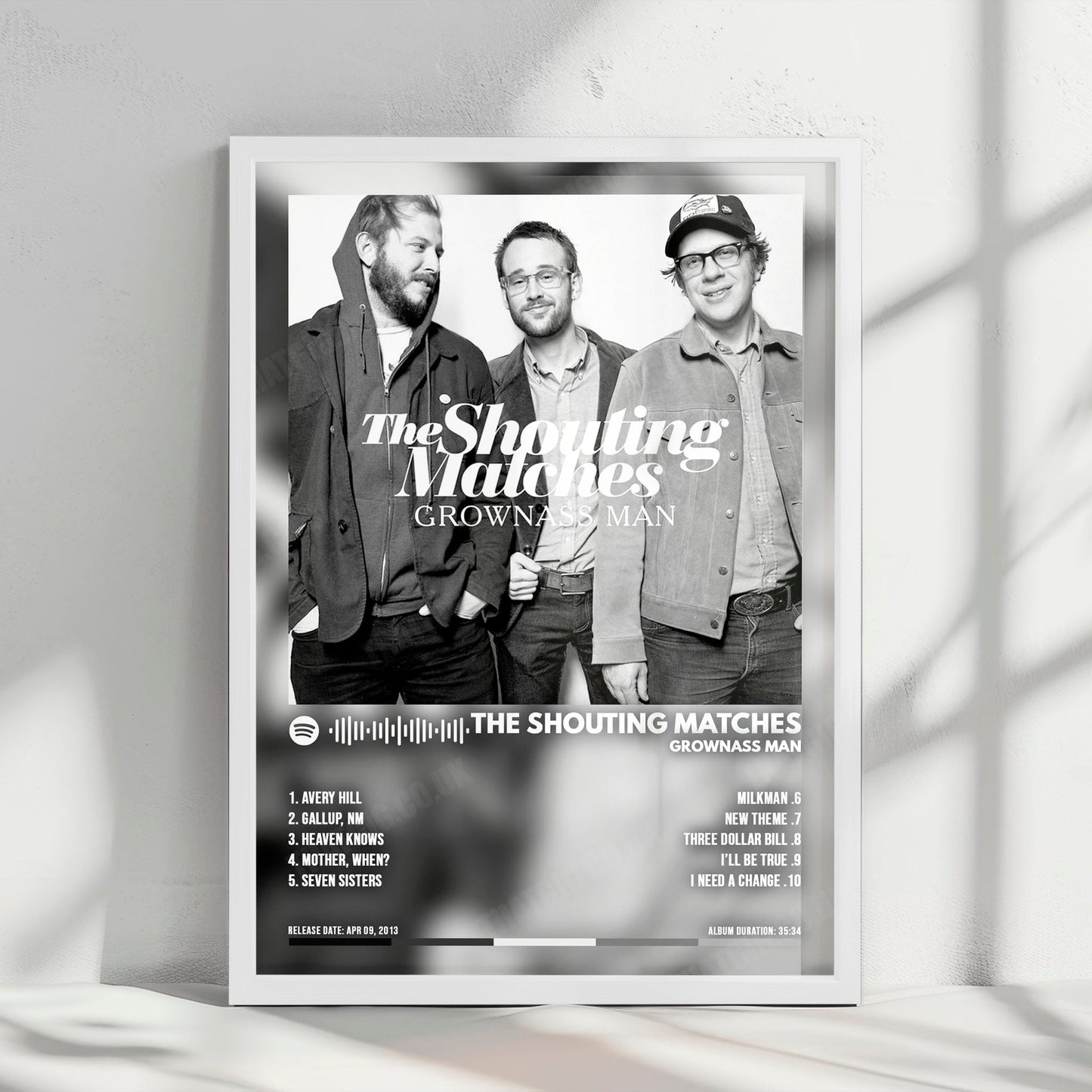 The Shouting Matches "Grownass Man" Album Cover Poster - with Complete Tracklist