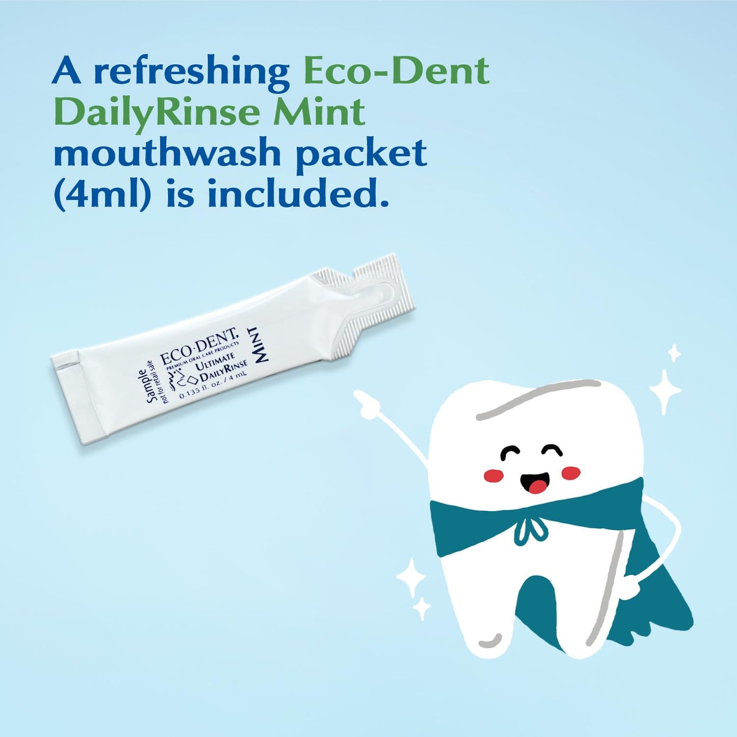 Eco-Dent Alcohol-Free Mint Mouthwash | Baking Soda Rinse for Adults