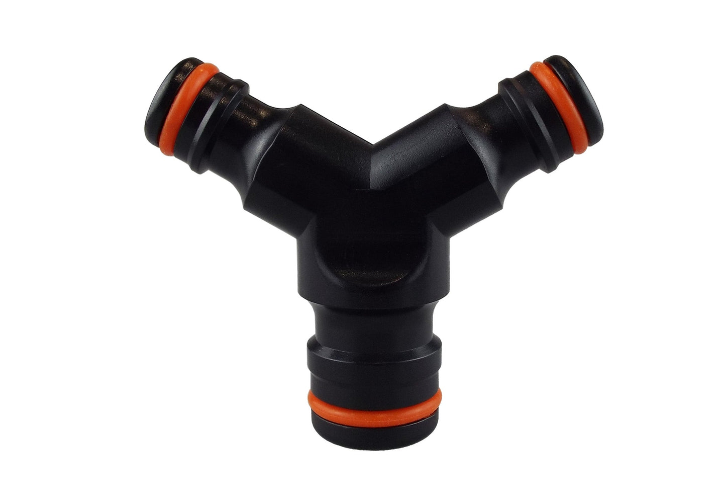 Three Way Max Flo to Standard Snap On, Black Orange for Drip Irrigation Fitting