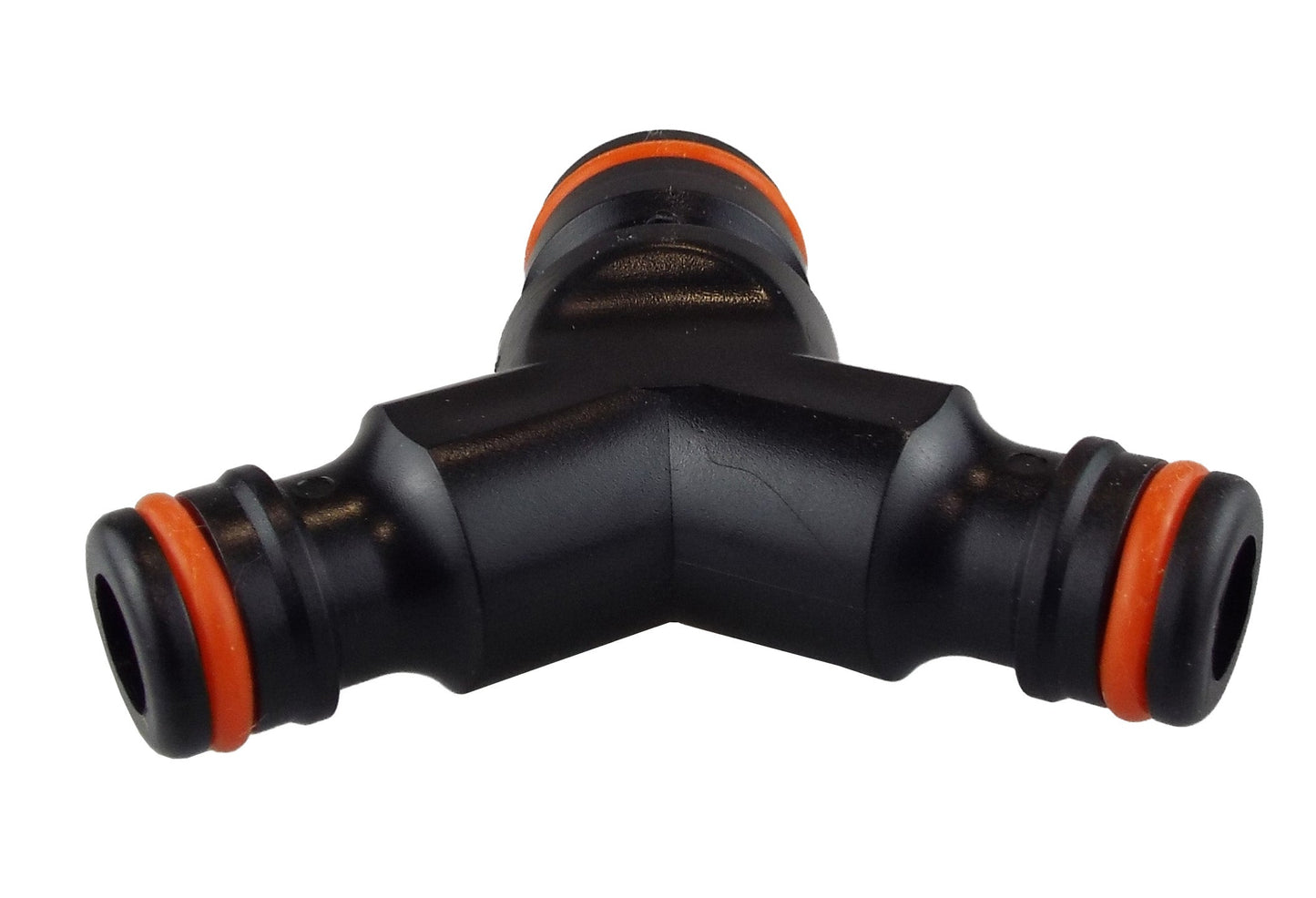 Three Way Max Flo to Standard Snap On, Black Orange for Drip Irrigation Fitting