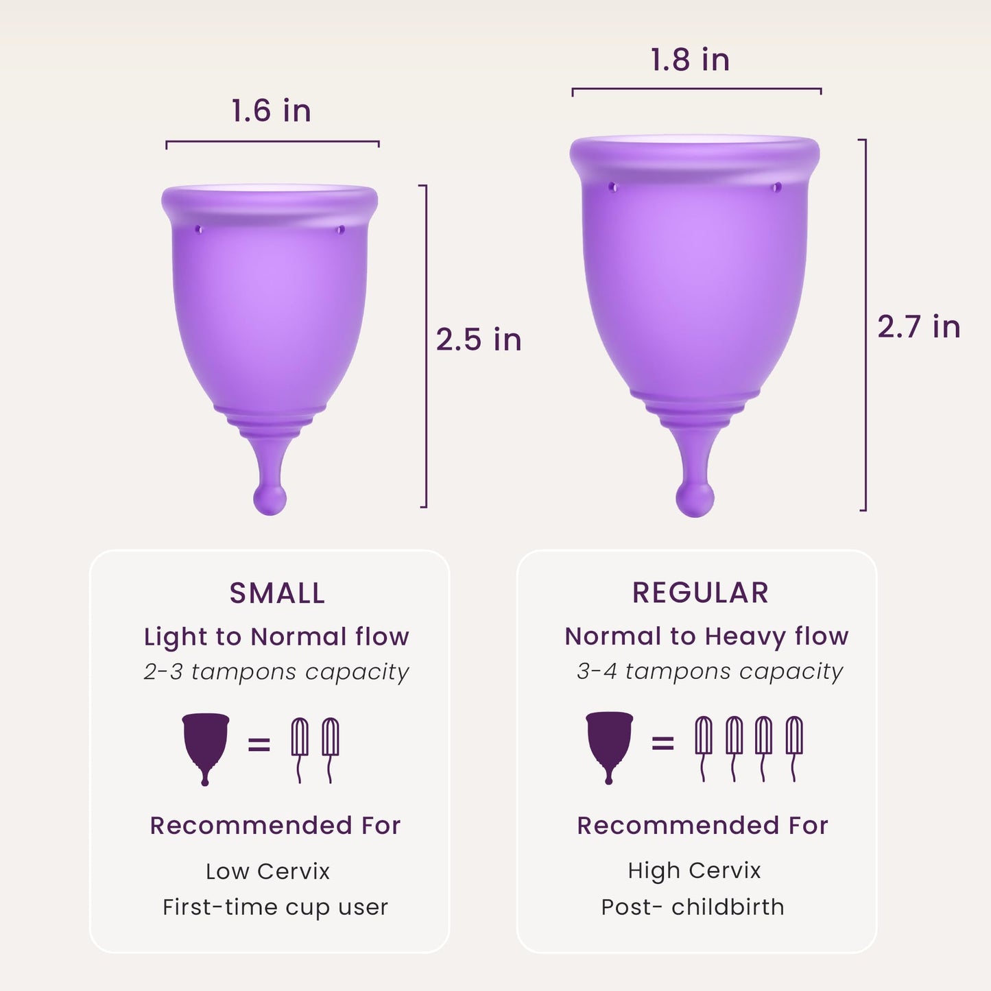 EcoBlossom Reusable Menstrual Cup and Case - Medical Grade Silicone, 12 Hour Leak-Proof Wear (Large Pack of 2)