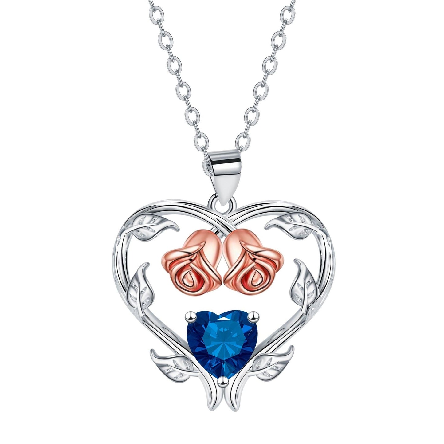 Heart-shaped Rose Pendant Necklace Valentine's Day Gift