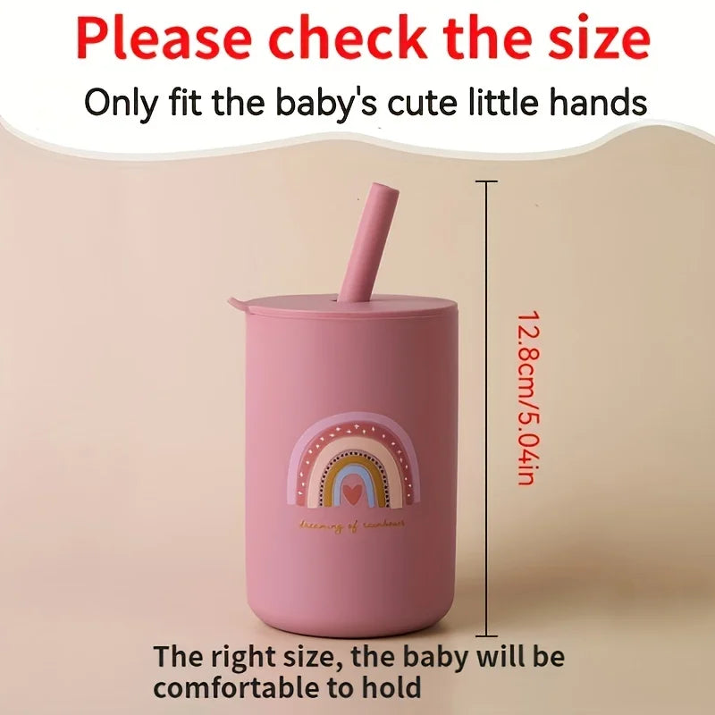 Silicone Baby Straw Cup - BPA-Free Anti-Hot Toddler Sippy Cup