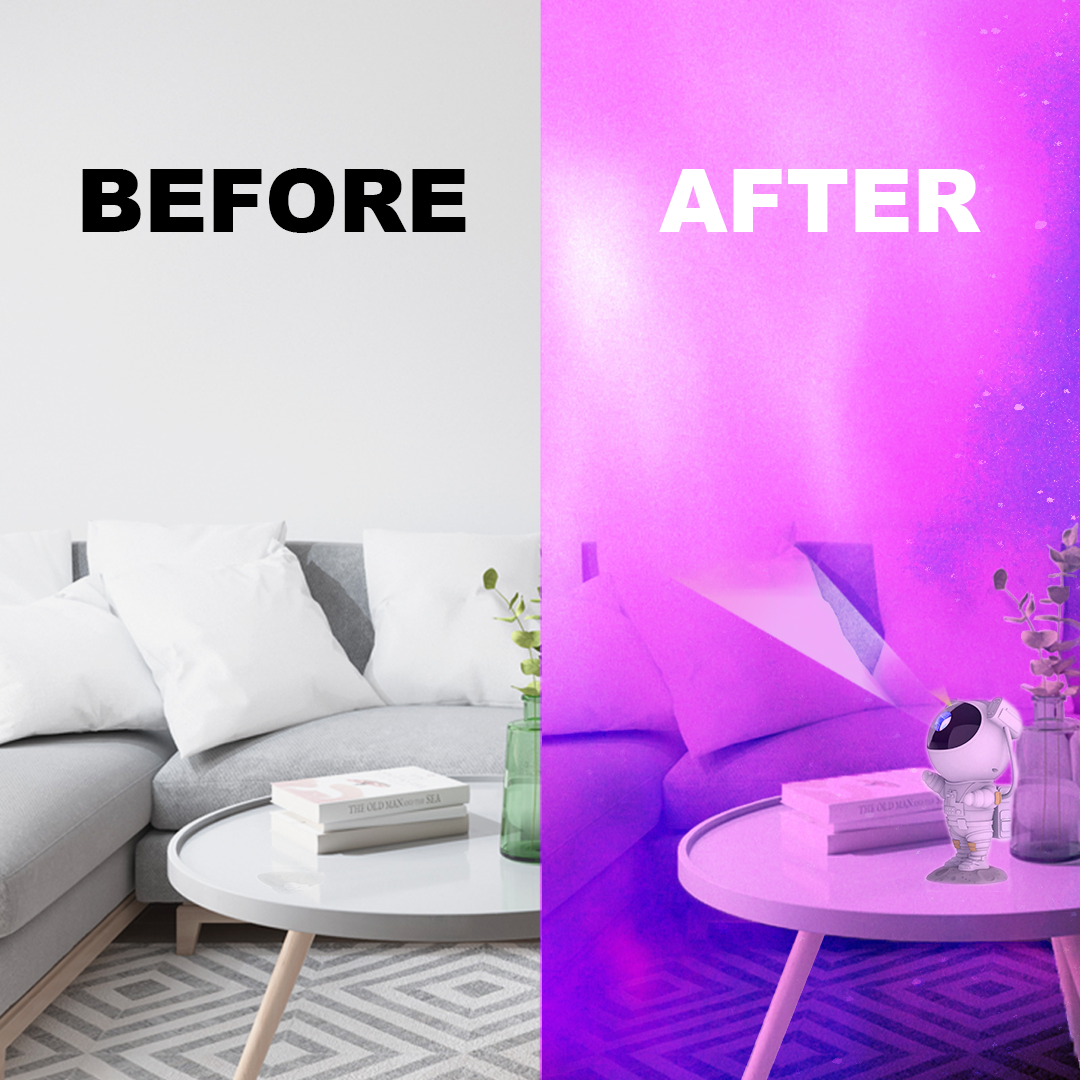 Astronaut Themed Projector Night Lamp with Remote Control