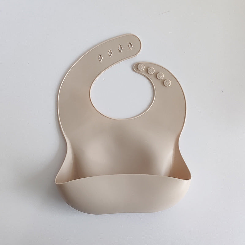 Silicone Baby Bib with Pocket - BPA-Free Waterproof Feeding Bib