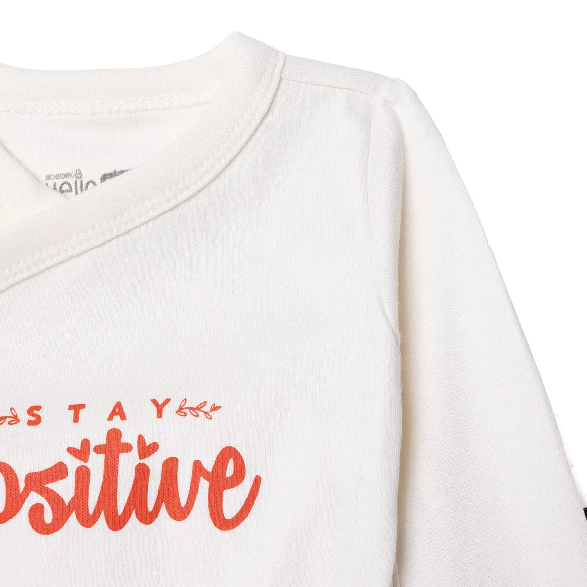 HelloBaby "Stay Positive" Slogan Baby Bodysuit & Footed Bottoms Set (Newborn to 9 Months)
