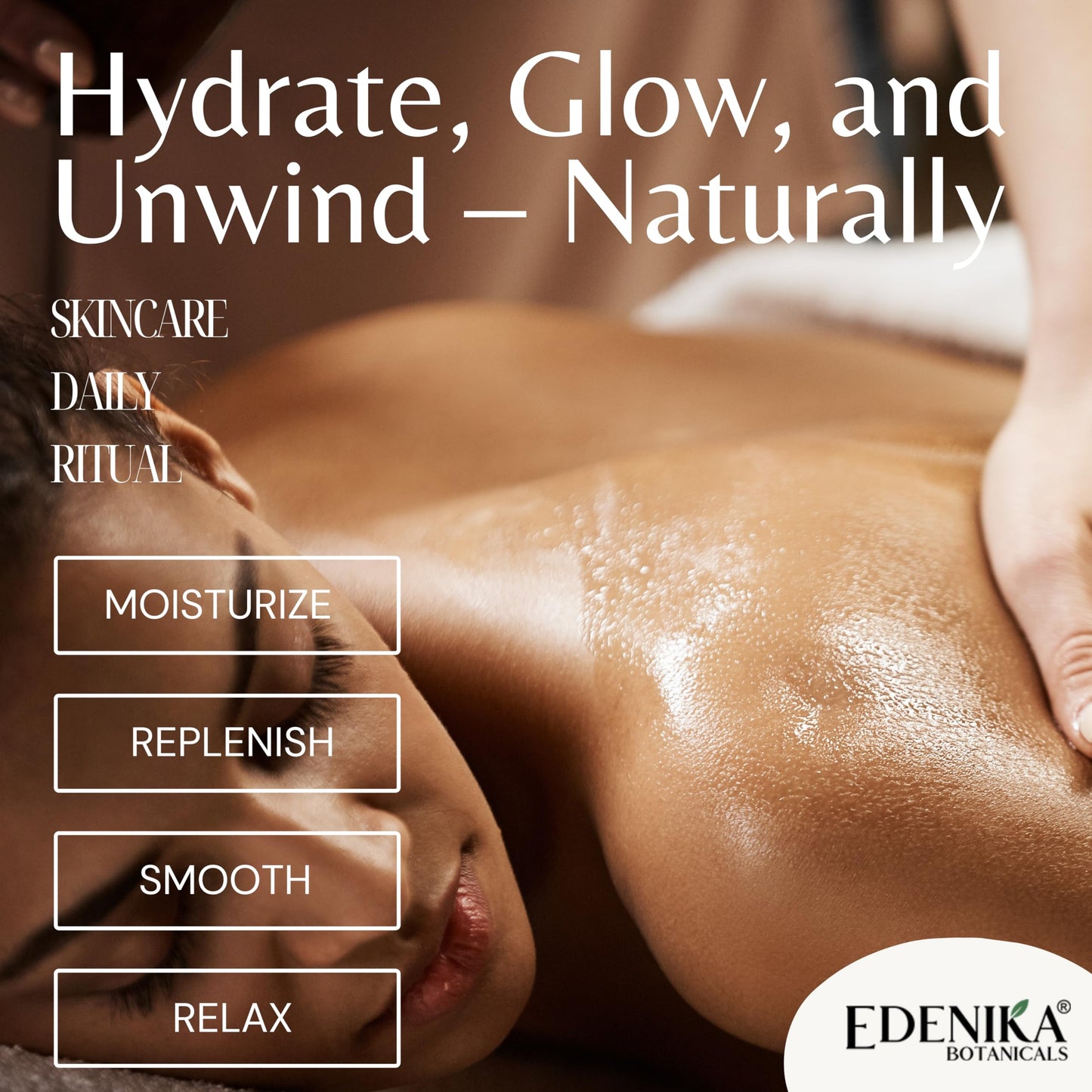 Edenika Botanicals Tropical Coconut Massage Oil - 8 fl oz | Deep Moisture & Relaxing Aromatherapy