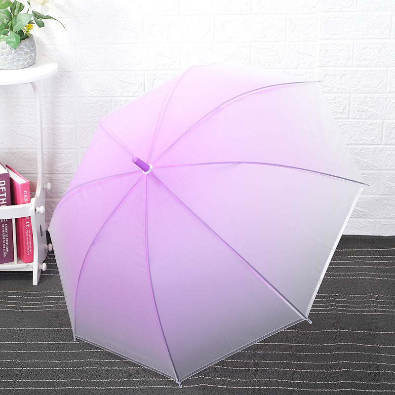 Plain Long Handle Transparent Umbrella