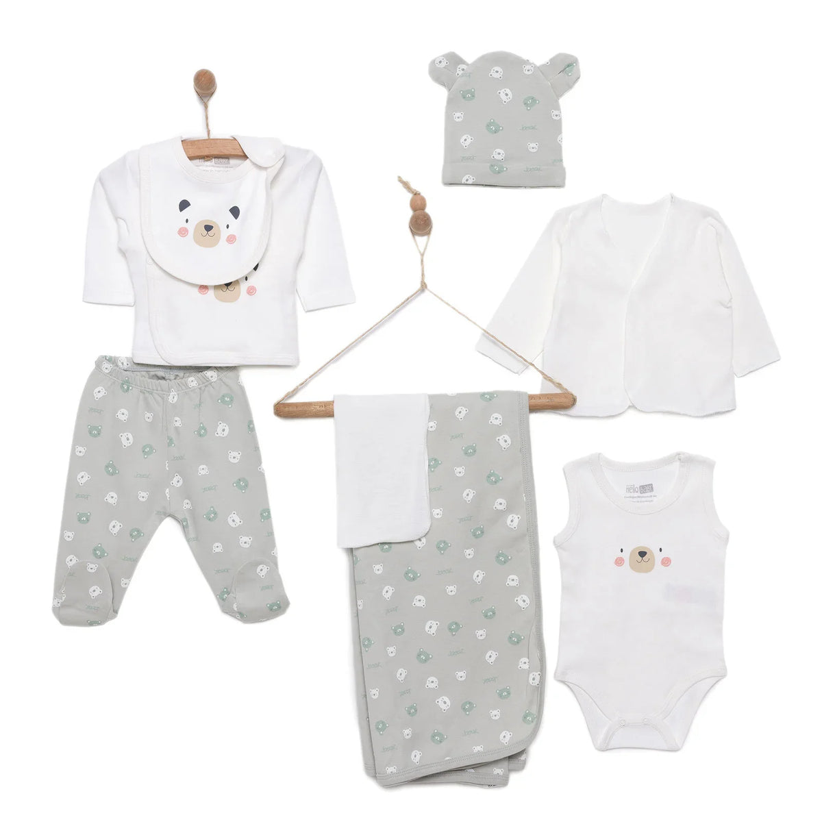 HelloBaby 10 Piece Bear Theme Baby Hospital Bag Set (Newborn)