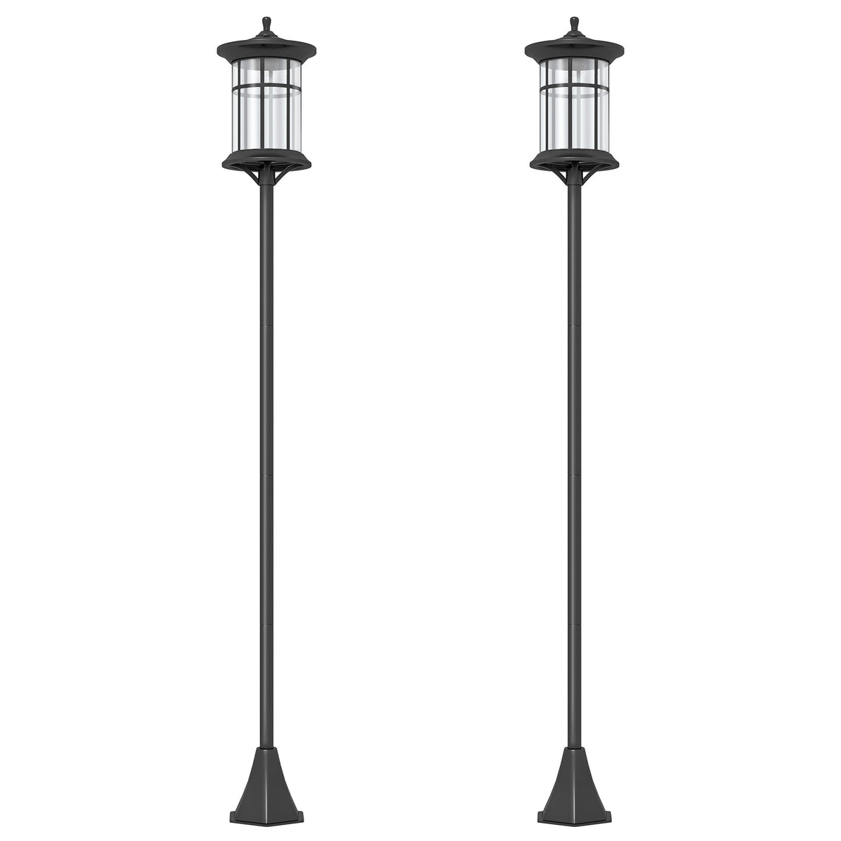 Outsunny LED Outdoor Solar Post Lights, Waterproof IP44, Cool White, 2 Pack