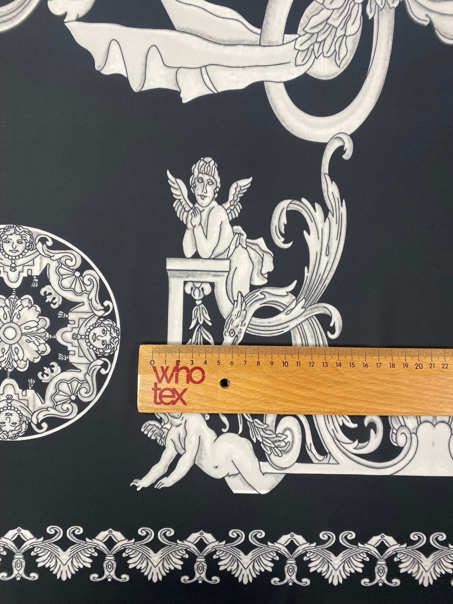 Elegant Black and White Baroque Fabric