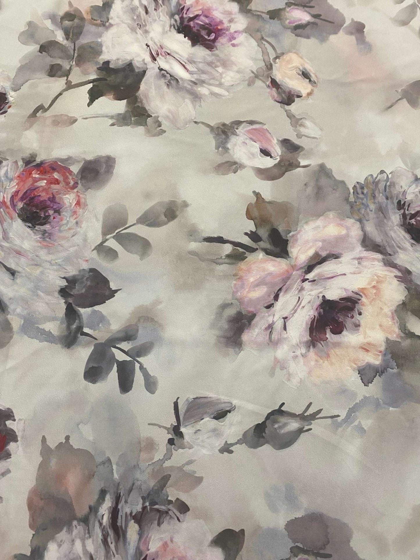 Soft Rose & Peony Fabric by Metre