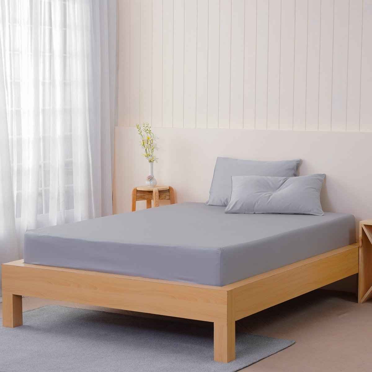 Ella Cotton - Dove Grey Fitted Sheet