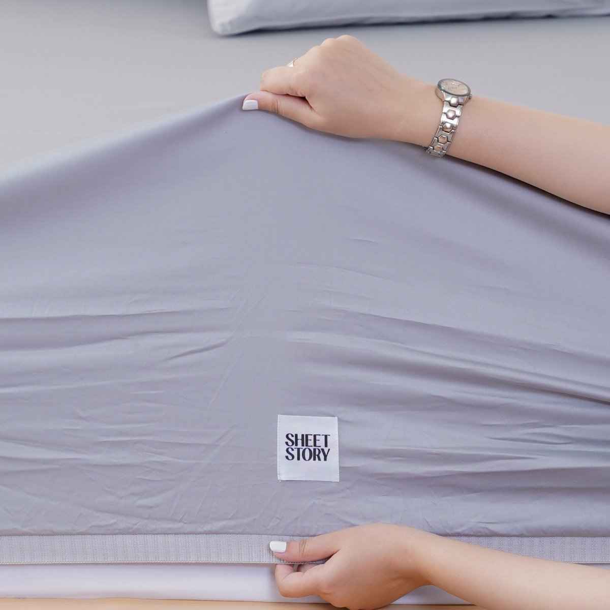 Ella Cotton - Dove Grey Fitted Sheet