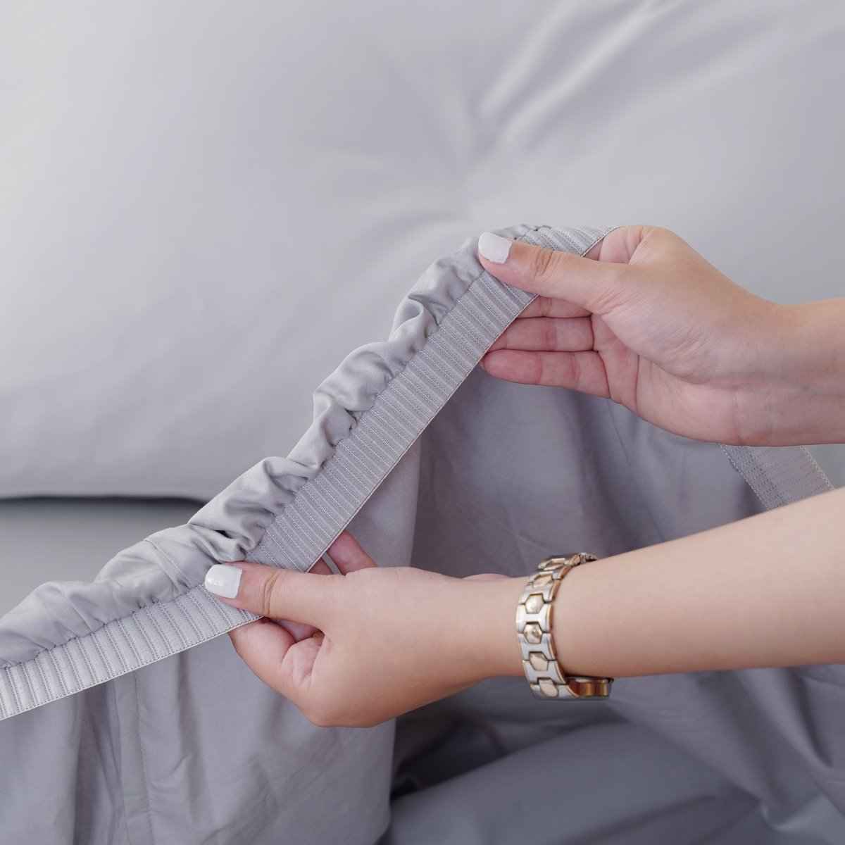 Ella Cotton - Dove Grey Fitted Sheet