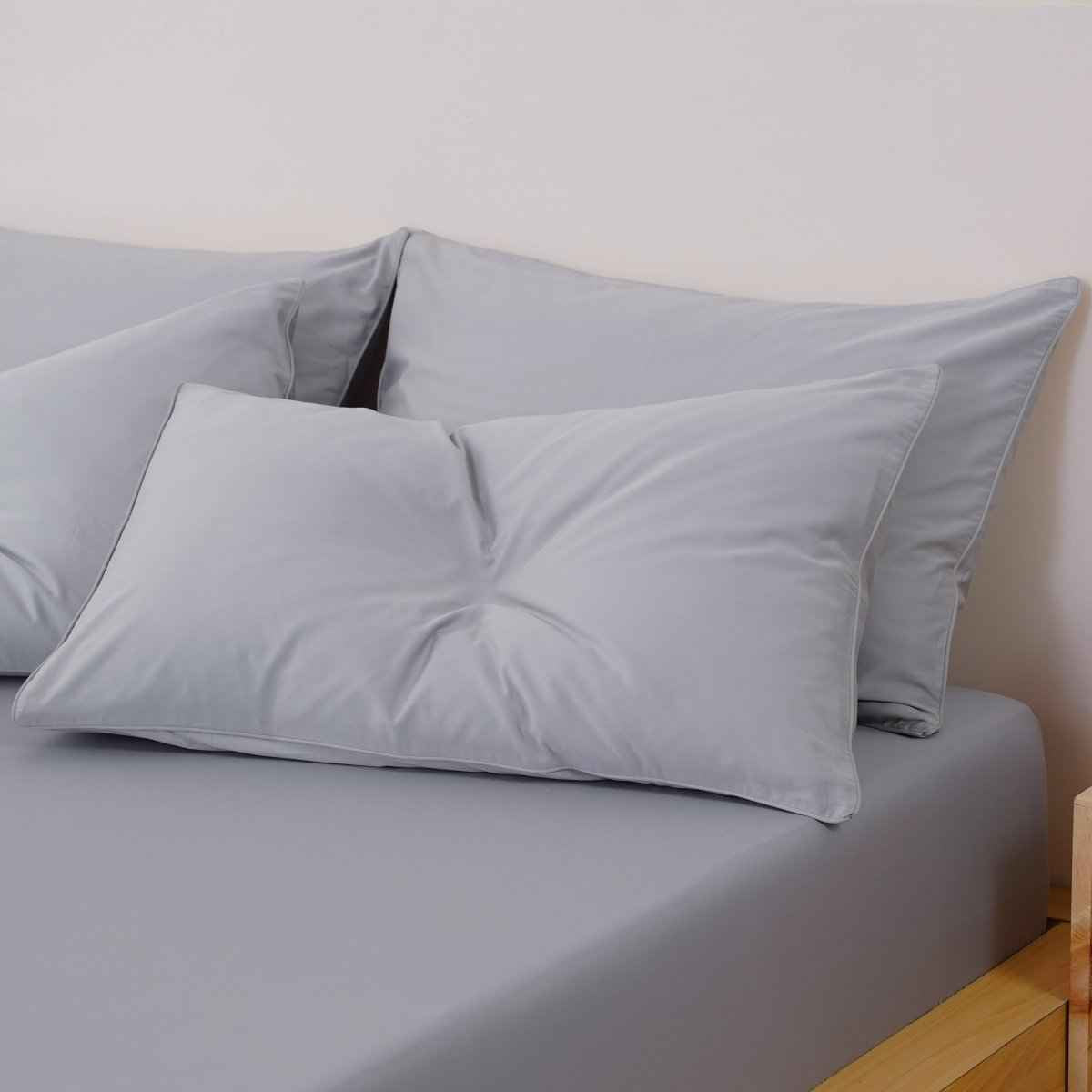 Ella Cotton - Dove Grey Pillowcases Pair