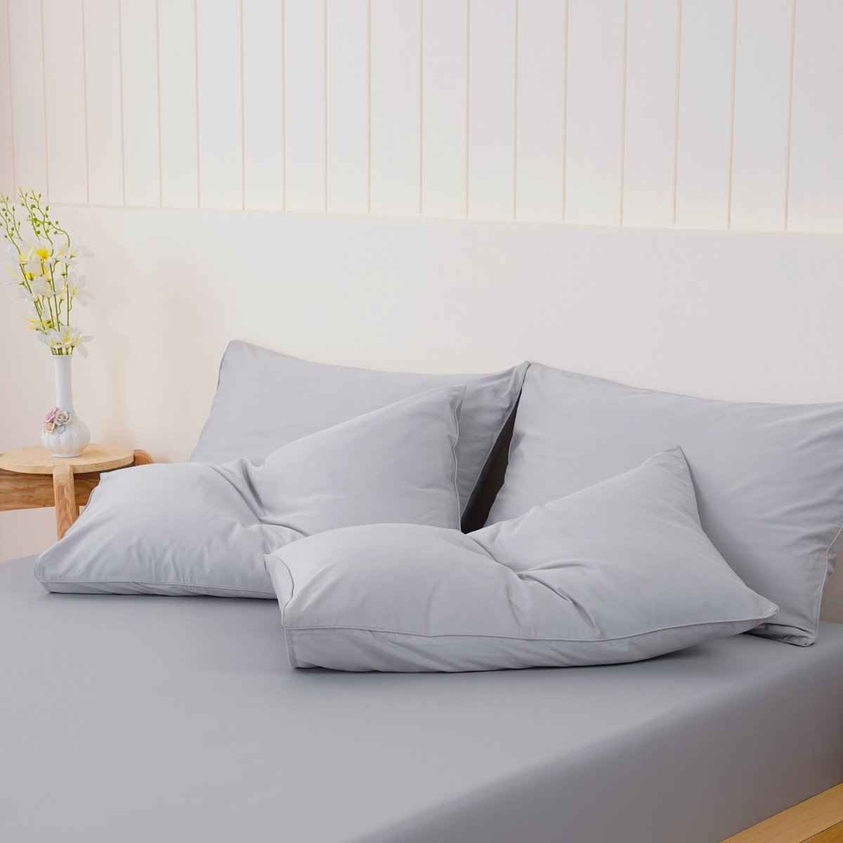 Ella Cotton - Dove Grey Pillowcases Pair
