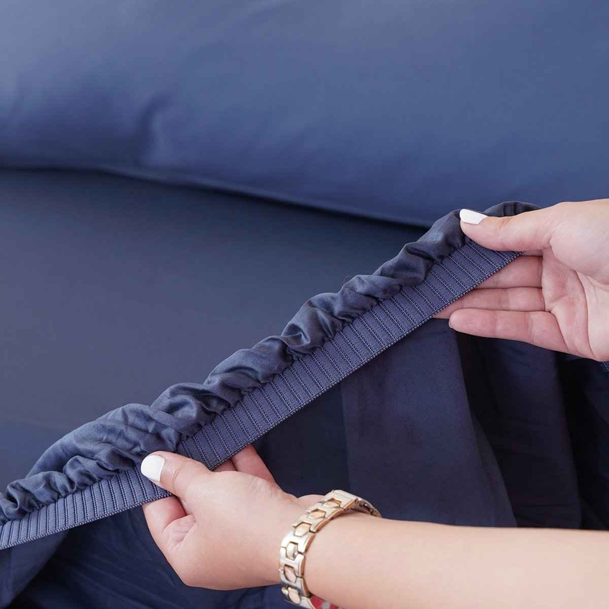 Ella Cotton - Midnight Blue Fitted Sheet