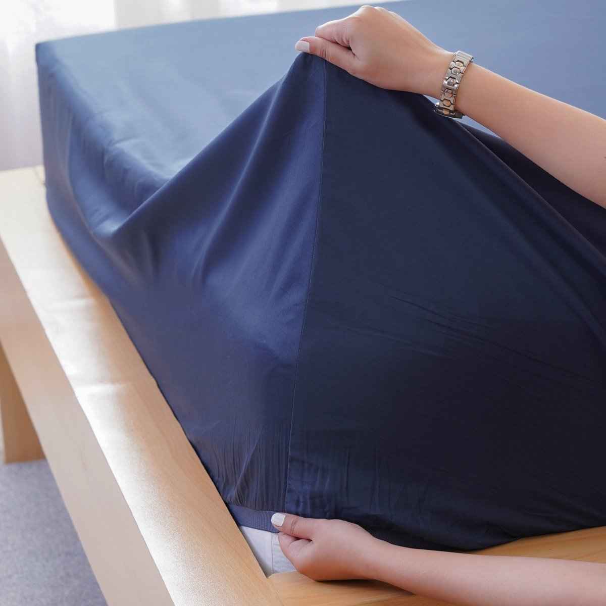 Ella Cotton - Midnight Blue Fitted Sheet