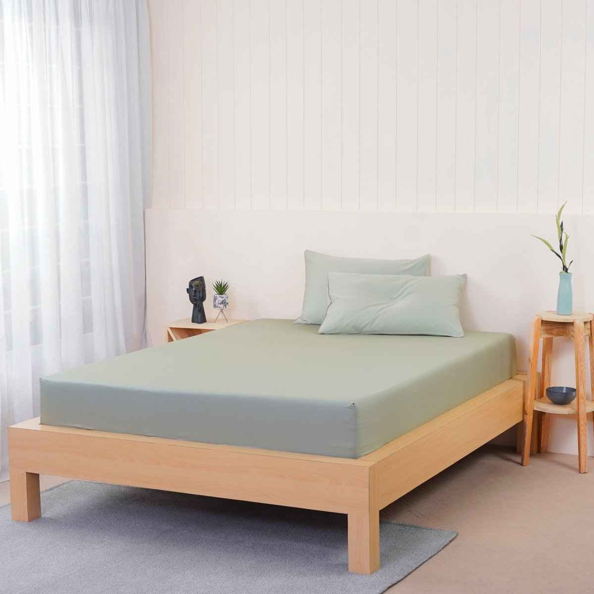 Ella Cotton - Sage Green Fitted Sheet