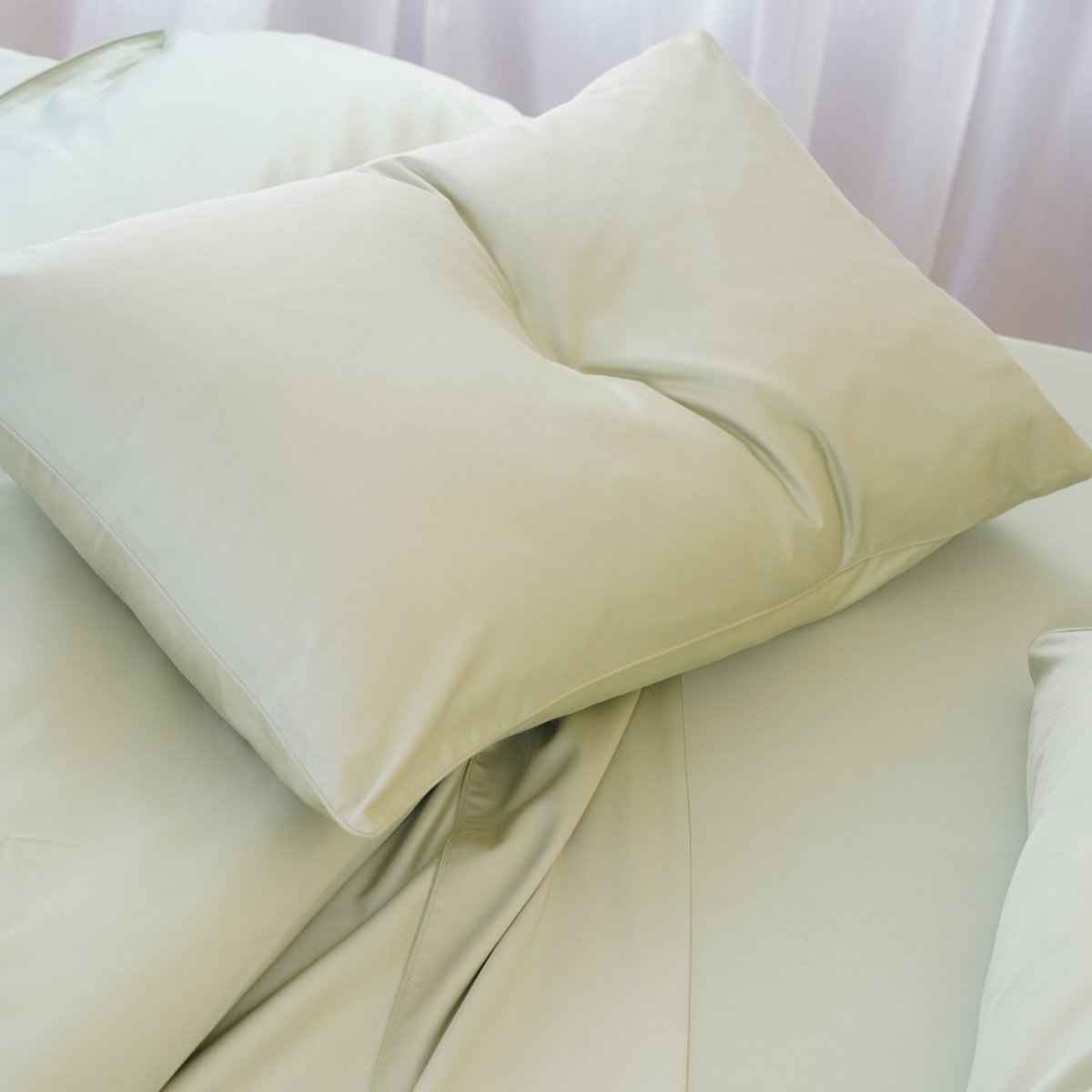Ella Cotton - Sage Green Pillowcases Pair