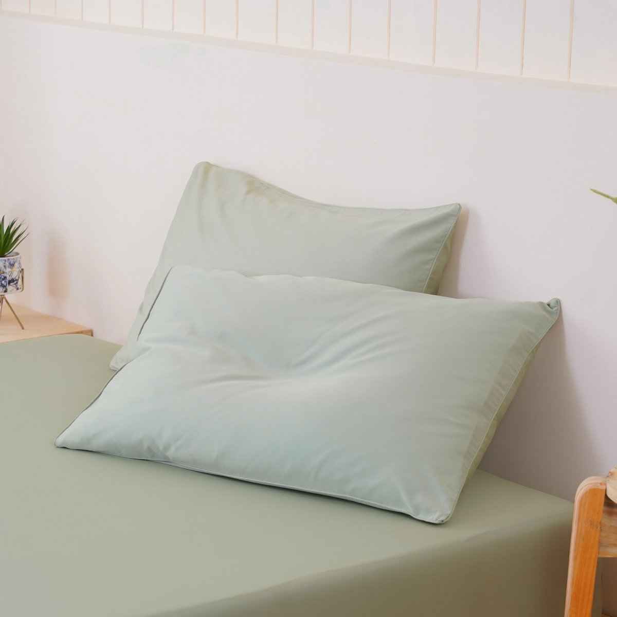 Ella Cotton - Sage Green Pillowcases Pair