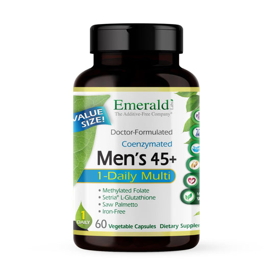 EMERALD LABS Men's 45+ 1-Daily Multi – Immune, Bone & Heart Support | Gluten-Free | 60 Veg Capsules