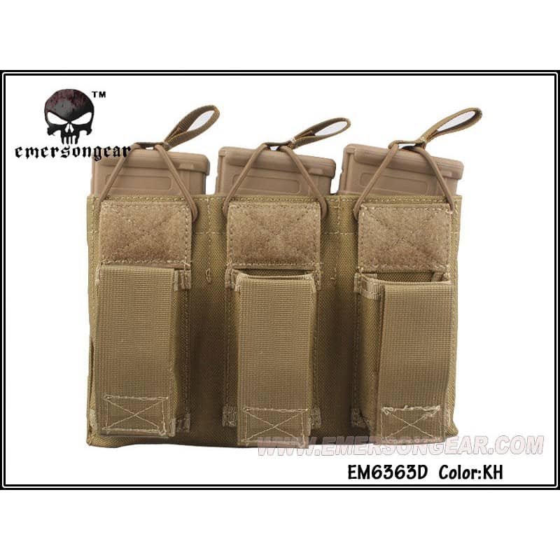 Emerson 5.56 and Pistol Triple Open Top Magazine Pouch