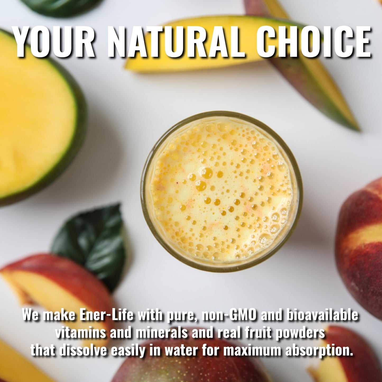 Ener-C Peach Mango Multivitamin Drink Mix – Vitamin C 1000mg, Electrolytes, Immune Support