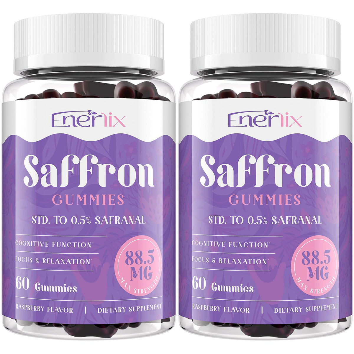 Enerlix Saffron Gummies 88.5 mg – Mood & Focus Support, 120 Servings