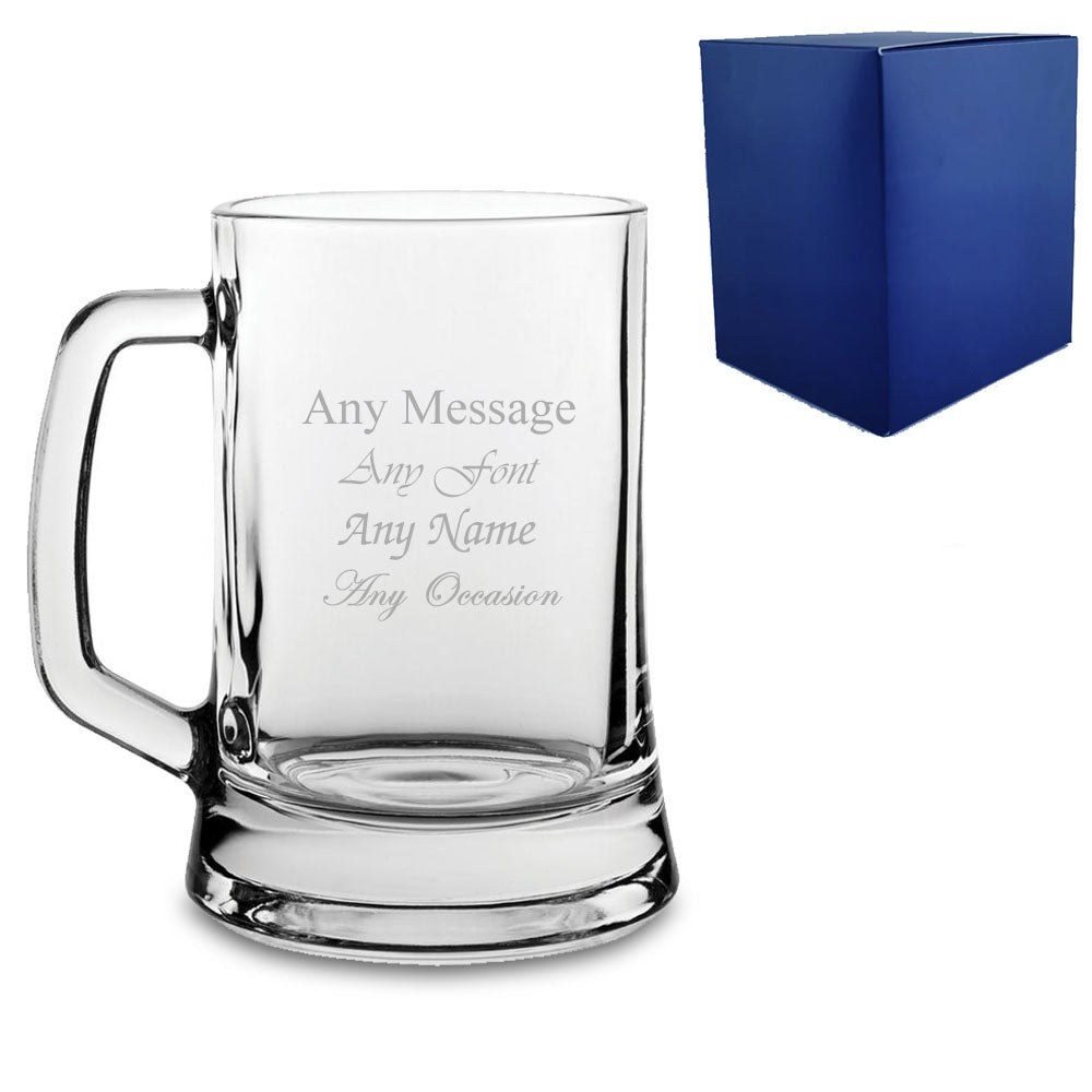 Personalised Engraved Beer Tankard Wedding Usher Godfather Birthday - Any Message Engraved