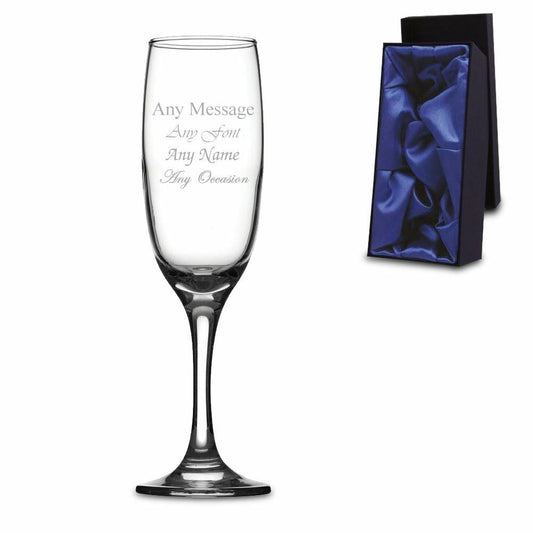 Engraved Champagne Flute with Premium Satin Lined Gift Box