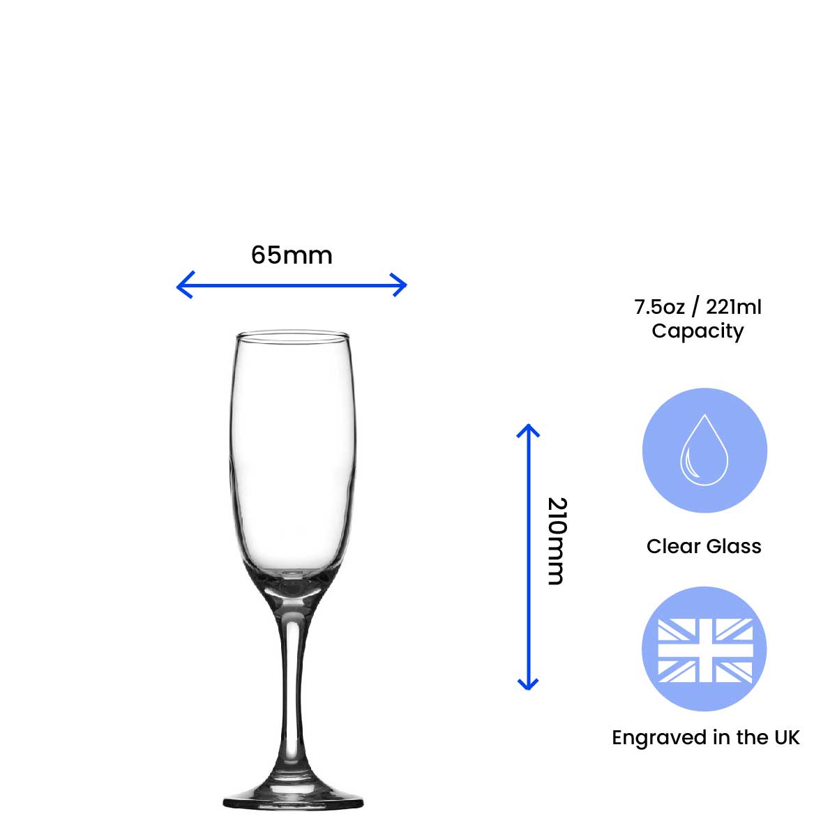 Engraved  Champagne Flute with Prosecco Ho Ho Ho Design