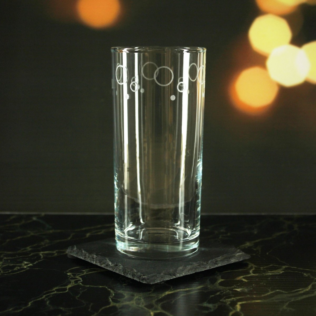 Engraved Circles Set of 4 Patterned Hiball 12oz Glasses