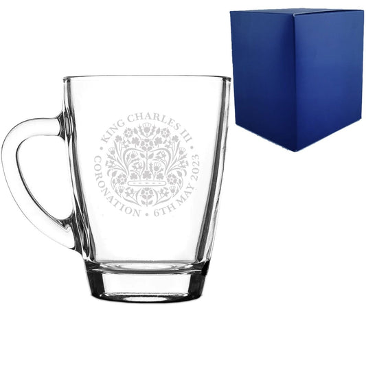 Engraved Commemorative Coronation of the King  Glass Mug