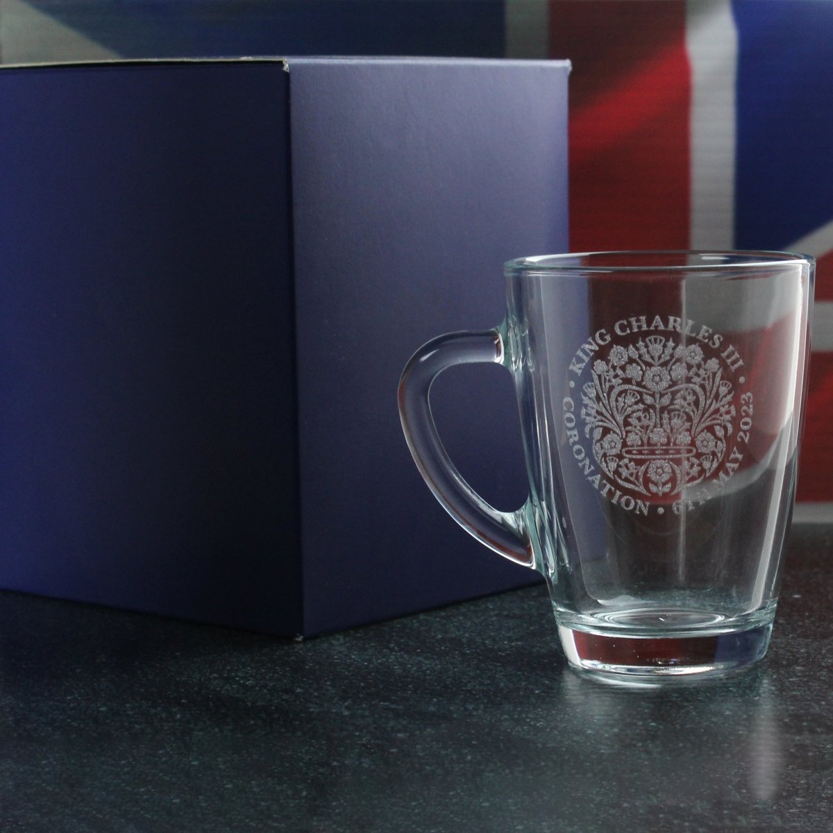 Engraved Commemorative Coronation of the King  Glass Mug