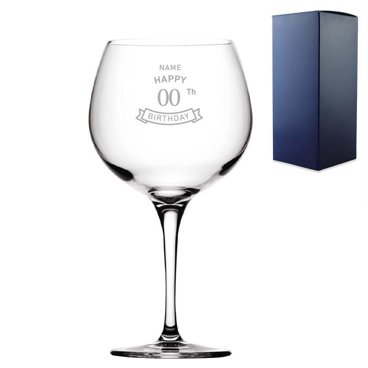 Engraved  Primeur Balloon Happy 20,30,40,50... Birthday Banner, Gift Boxed