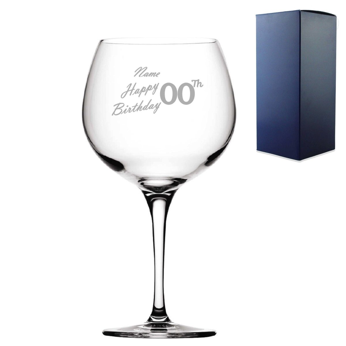 Engraved  Primeur Balloon Happy 20,30,40,50... Birthday Handwritten, Gift Boxed