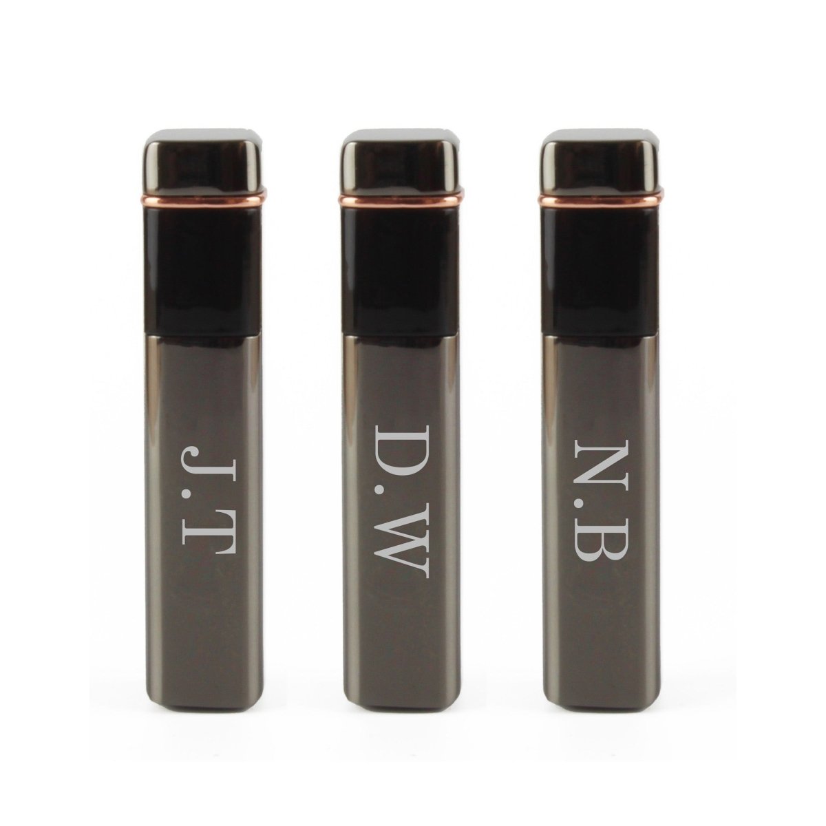 Engraved Slim Electric Lighter Black Initials Gift Boxed