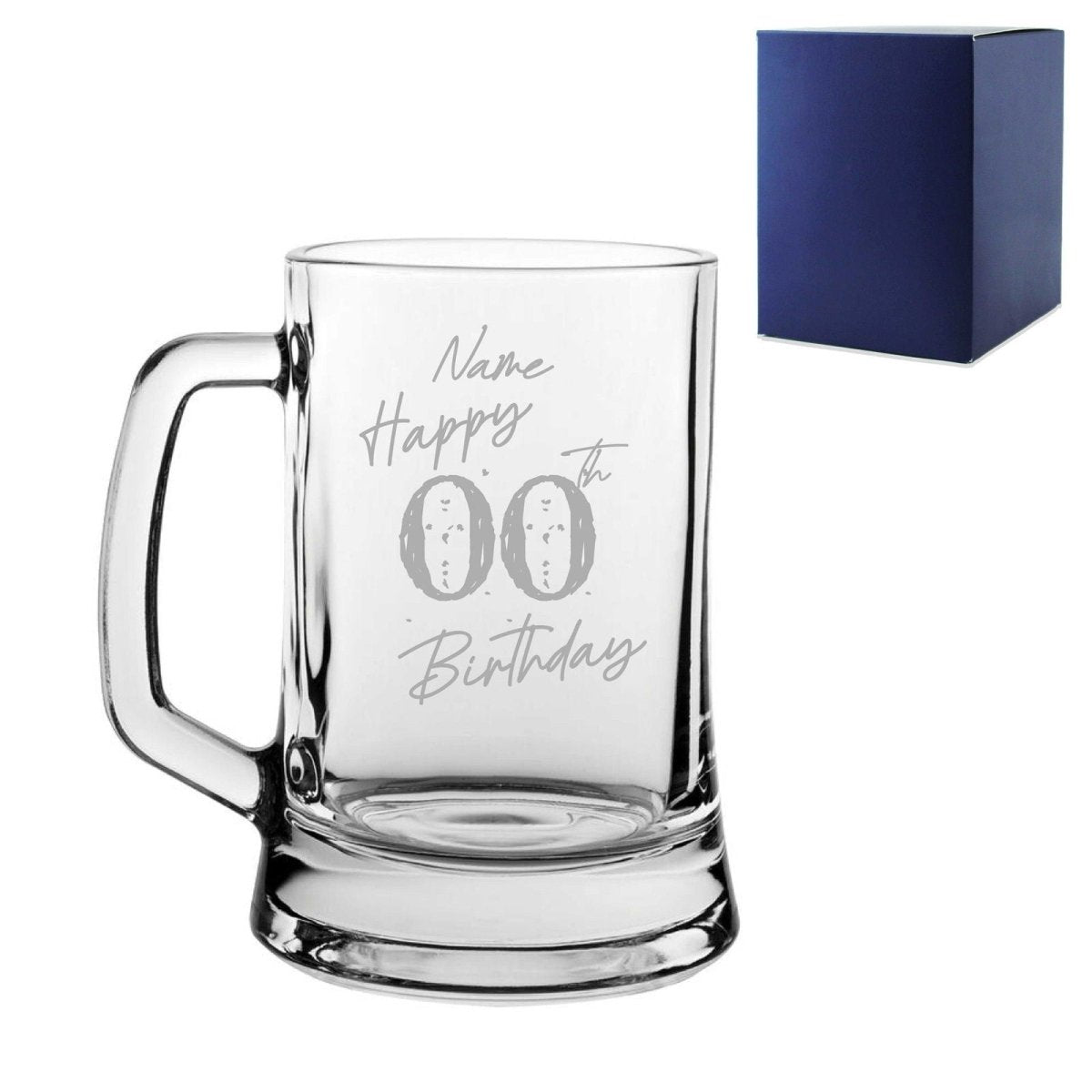 Engraved  Tankard Beer Mug Stein Happy 20,30,40,50... Birthday Speckled Design Gift Boxed